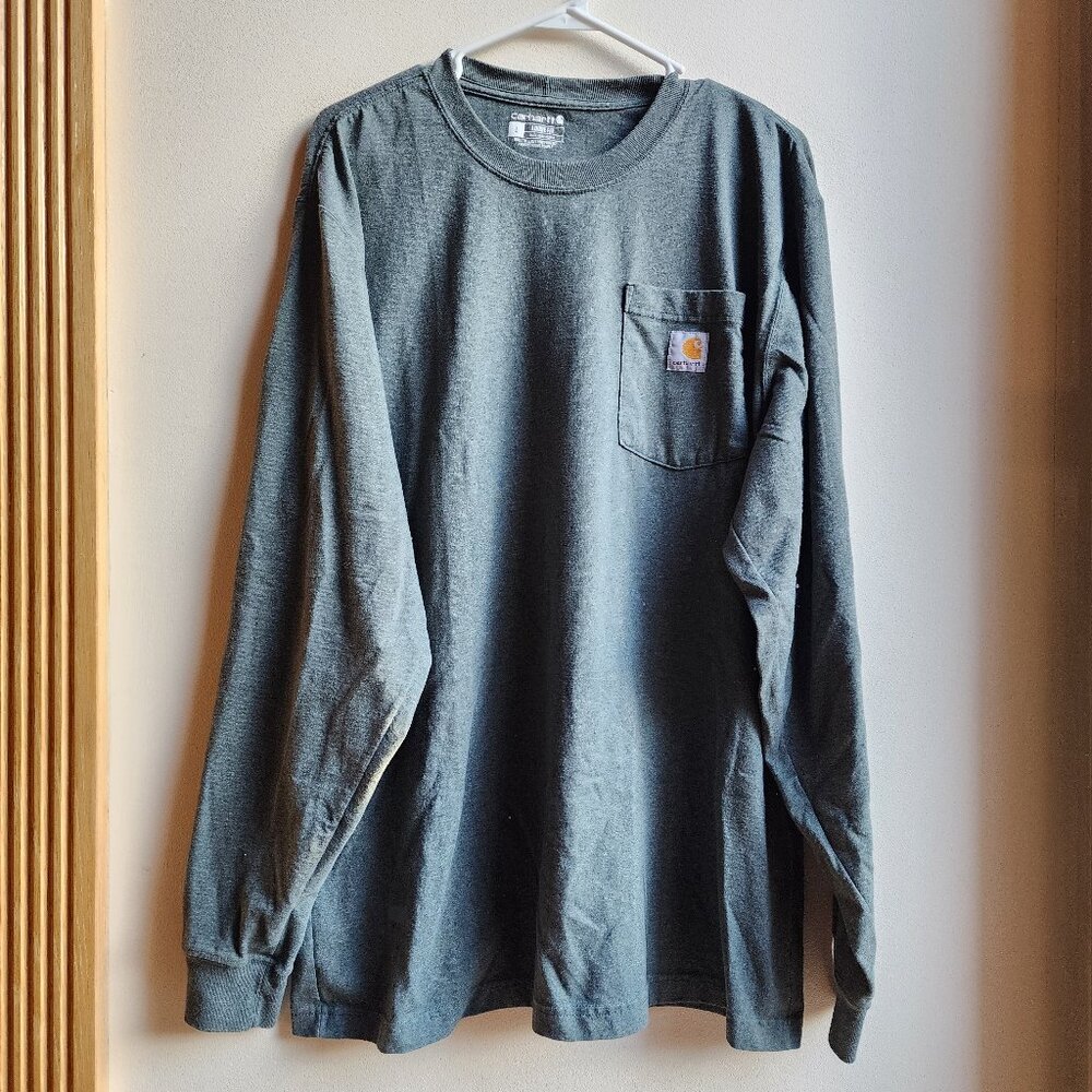 Carhartt Gray/Green Loose Fit Long Sleeve Jersey Size Large